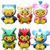 6Pcs/1Set Pocket Monsters Anime Figure Kawaii Pikachu In Disguise Action Figures PVC Desktop Decorations Model Dolls Toy Gifts