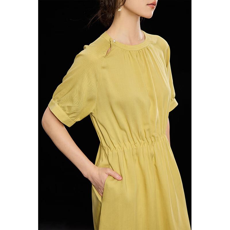 Elegant Tencel Pleated Midi Dress for Women