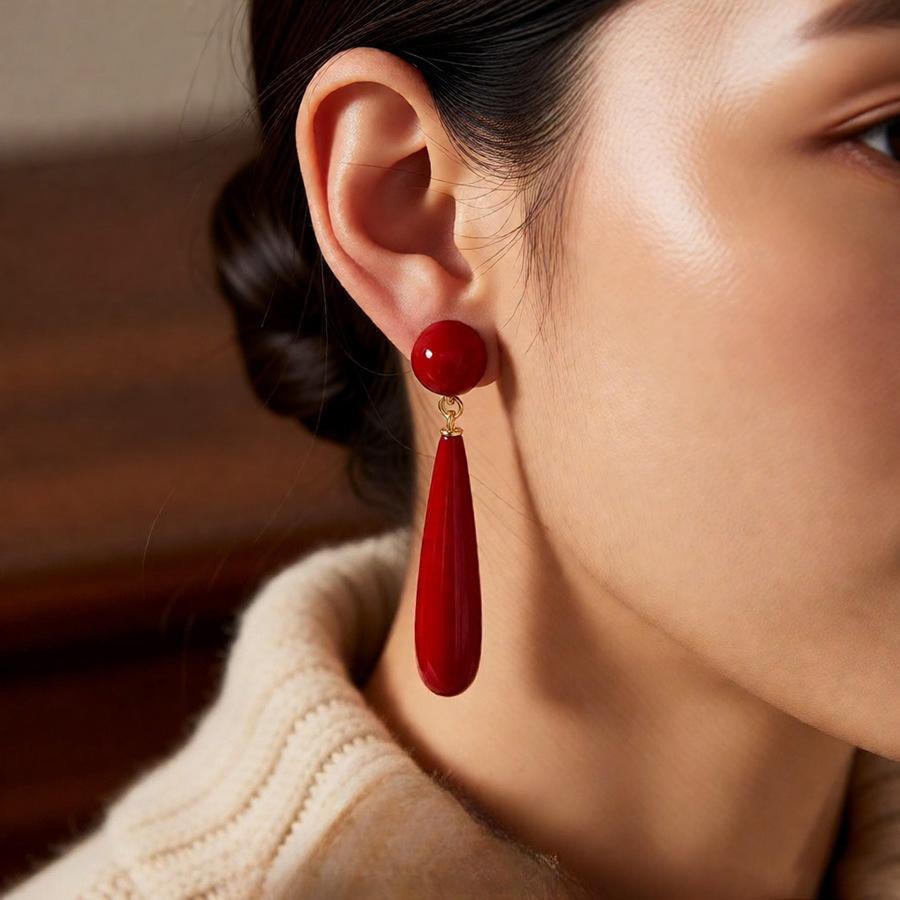 Orecchini Pendenti a Goccia d'Acqua Retrò Francesi, Temperamento alla Moda, Sensazione di Lusso, Orecchini Semplici e Versatili per Donna
