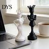 Modern Sculpture 2 Pcs Chess King And Queen Statue, 3D Printed Abstract Pieces Figure, Piece for Living Room, Bookshelf, Office Cabinet Desk Decor