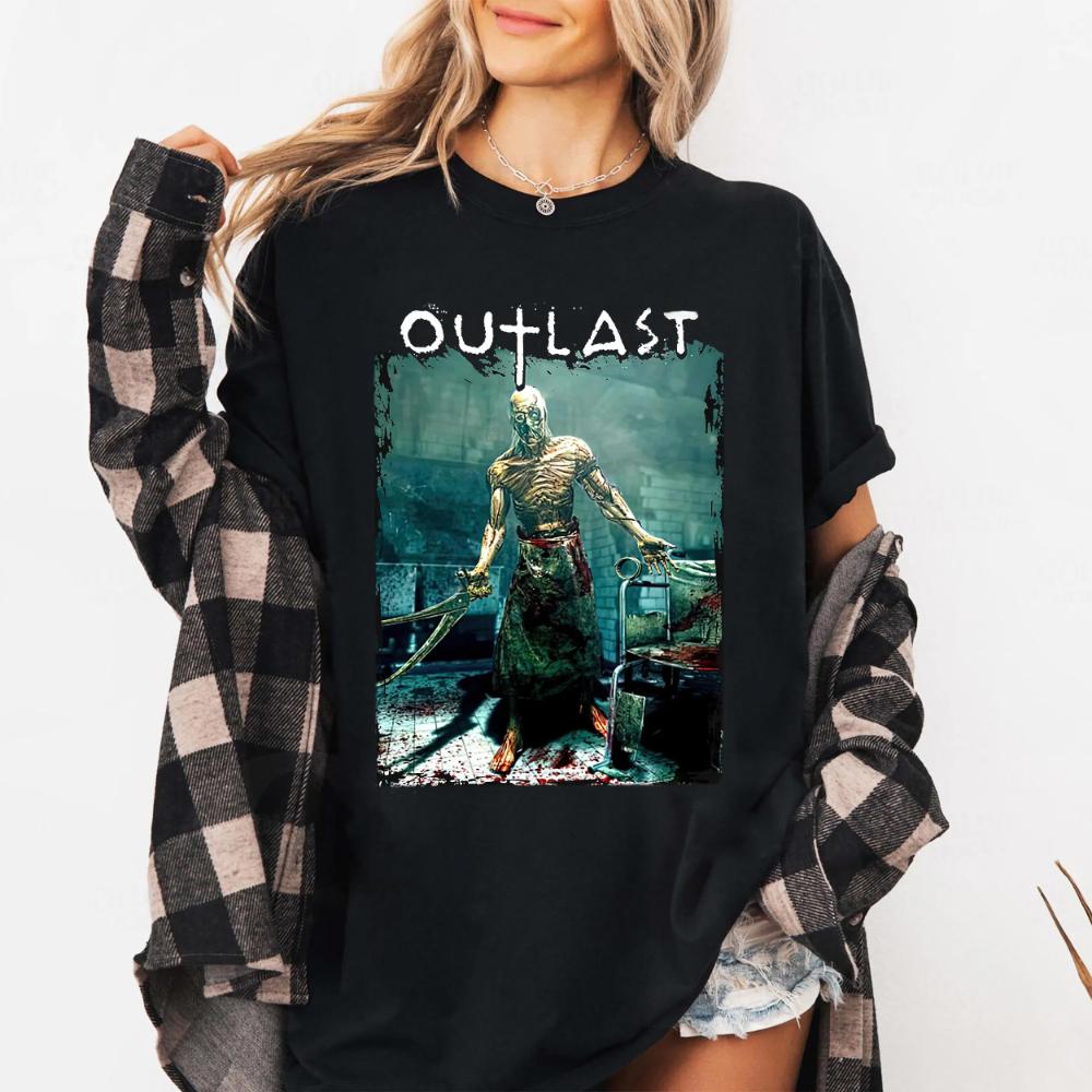 

Outlast Horror Game TShirt Scary Survival Gamer Tee Clothing Graphic Short Sleeve Shirt Unisex Unisex Women AllSeason S
