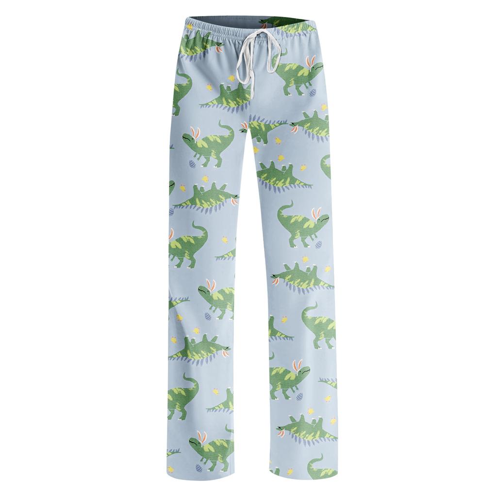 Anime Pajama Pants Sleepwear Casual Drawstring Elastic Waist Pants Comfy Straight Yoga Loose Trousers