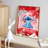 Disney Diamantmalerei Lilo & Stitch Weihnachtsthema Romantisches Kunstwerk Diamantmosaik Kreuzstich Diamantverziert Raumdekoration Geschenk