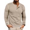 Men's Henley T-Shirt Casual Long Sleeve Lightweight Button Pullover Shirts Stretch Basic Tees Tops Workout Athletic Slim Fit Henley Shirts for Men