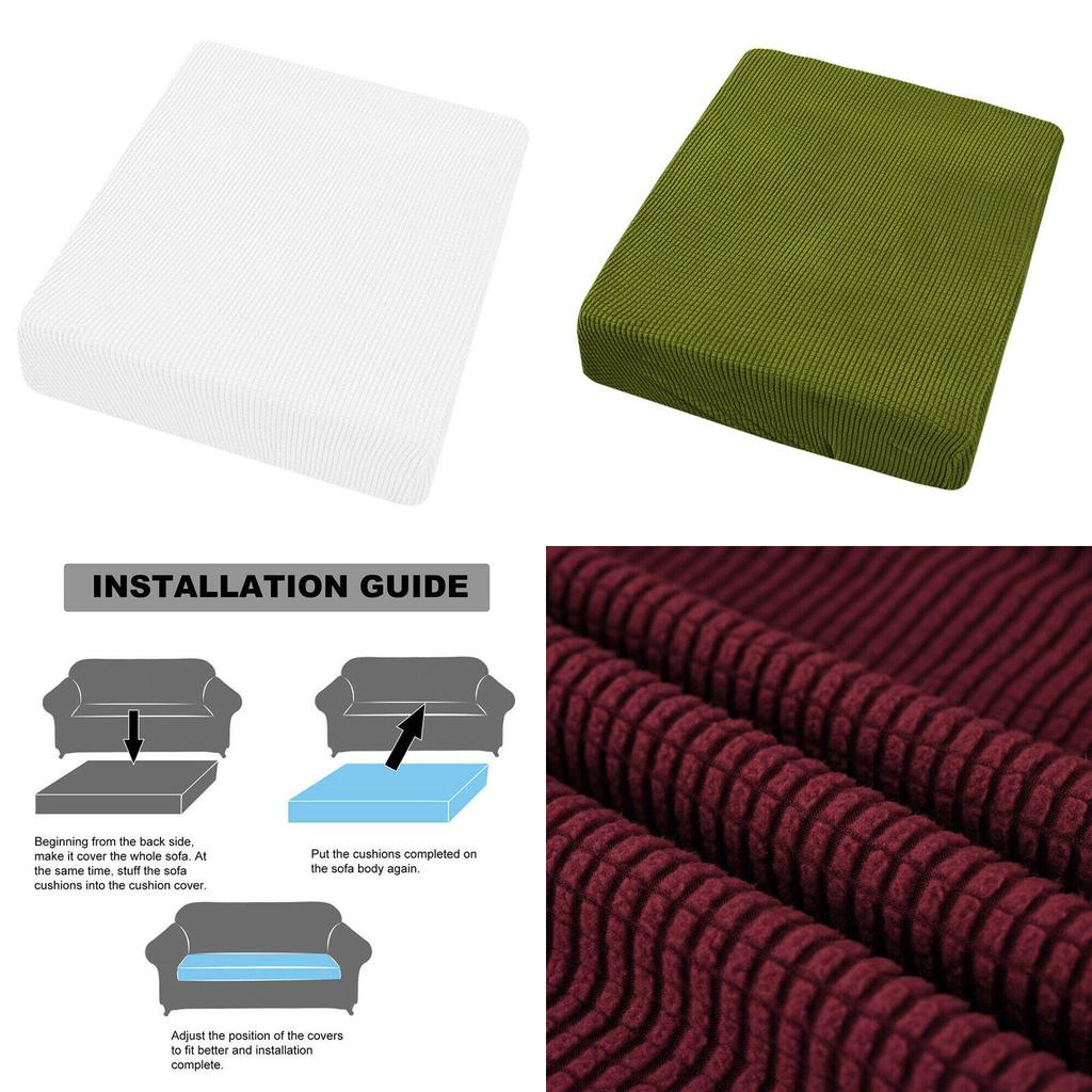 Stretchy Couch Seat Cushion Cover Excellent Fit Soft Hand-feeling Furniture Protector