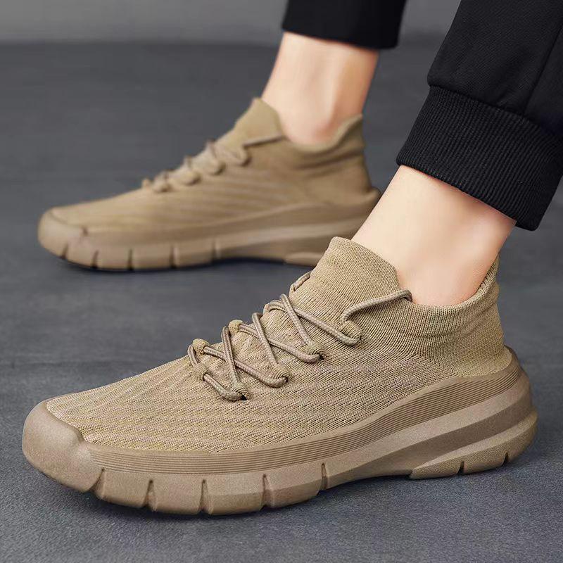 Men's Slip On Walking Shoes Lightweight Breathable Non Slip Running Shoes Casual Fashion Sneakers Knitted Mesh Gym Workout Sports Shoes for Men