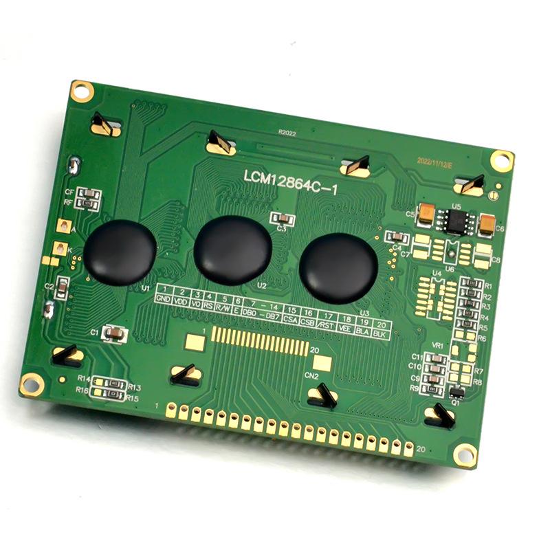 12864C-1 LCD Dot Matrix Screen with Font Library, Large Frame Display COB Module