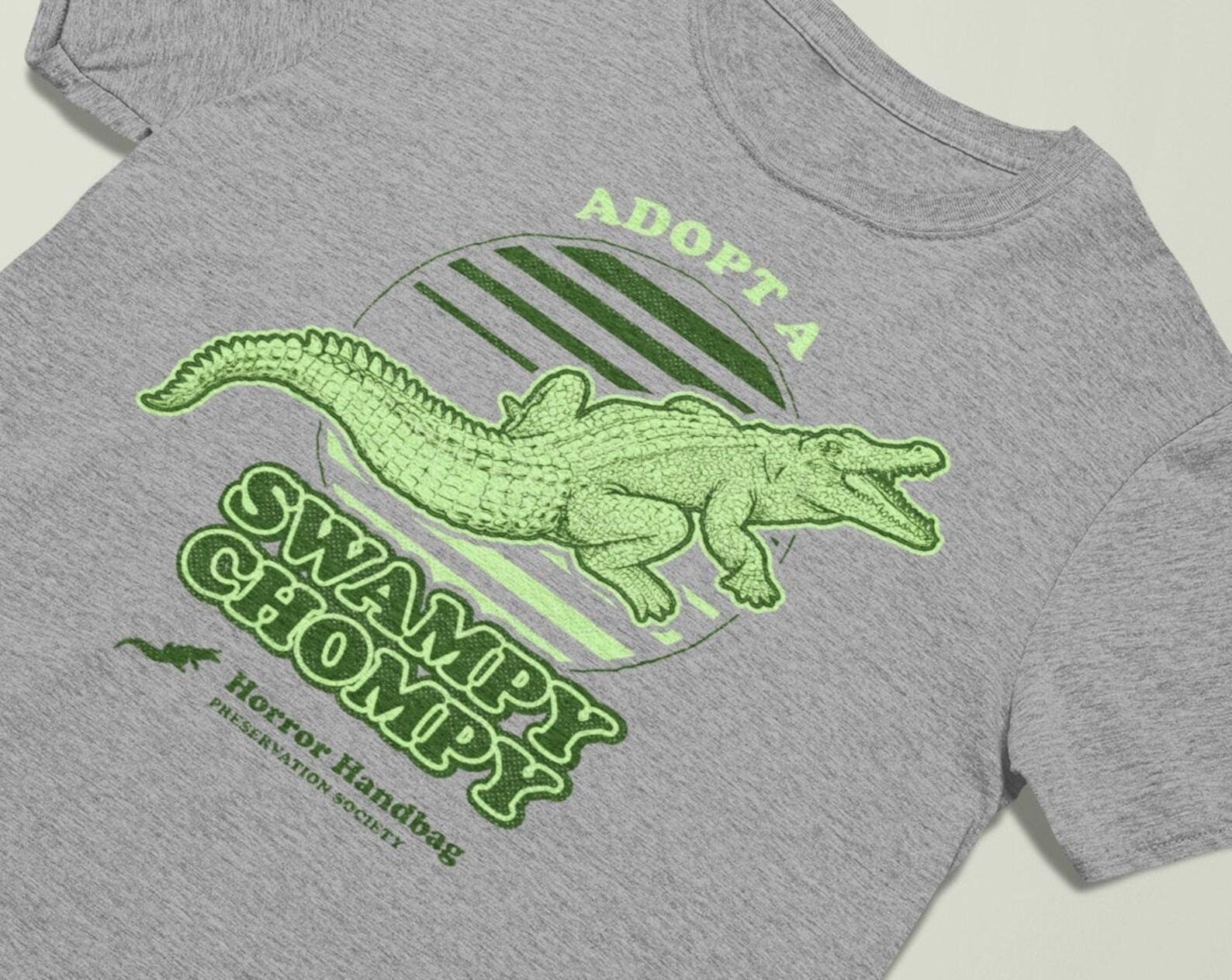 Funny Crocodile T-shirt – Adopt A Swampy Chompy Design 4XL