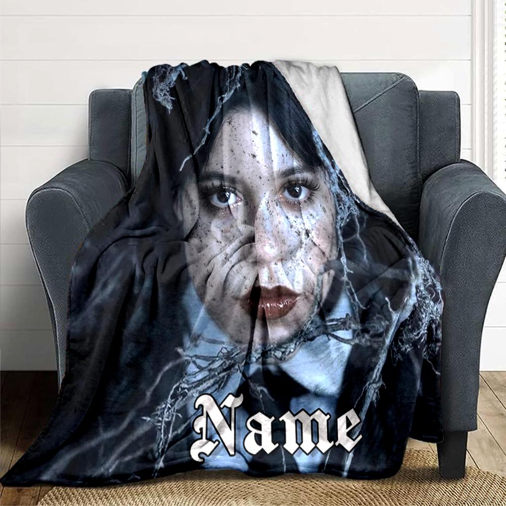 Custom Name Musician Purple Frame Party Blanket For Couch Bed Plush Cozy Fuzzy Blanket Super Soft Warm Blankets For Fall And Winter 0916164