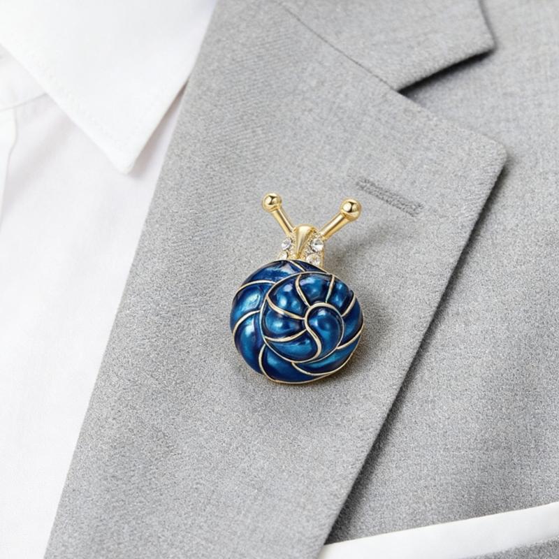 Broche Artístico de Caracol Esmaltado com Técnica de Óleo Gotejante em Base de Liga para Declarações de Moda Personalizadas