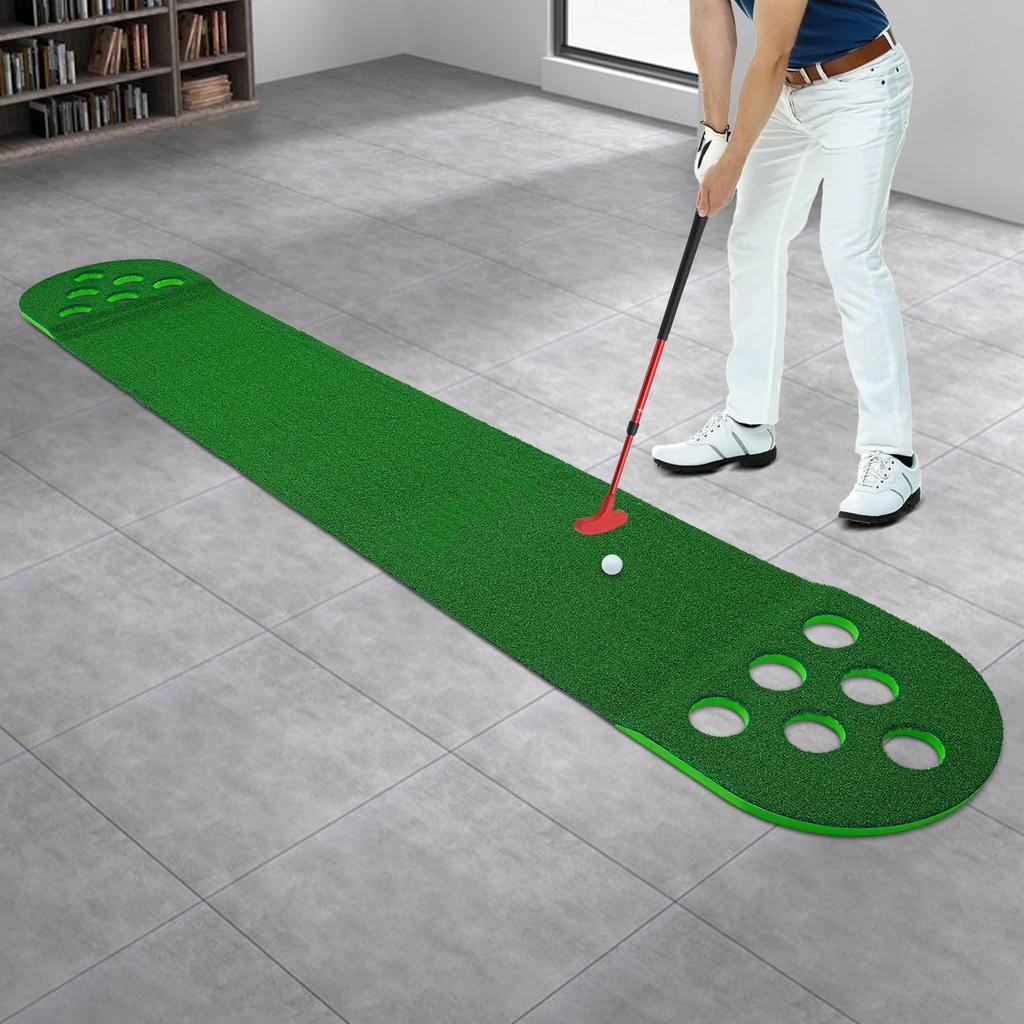Mini EVA Golf Course,Green Floor Mount Putter Golf Pong 299.72*48.26*2.54cm for Indoor and Outdoor