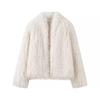 European & American Women's Fashion 2024 Autumn/Winter Casual Solid Color Furry Coat