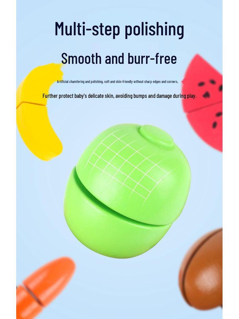 Zhiqu Children's Wooden Fruit Cutting Toy for Early Education and Pretend Play