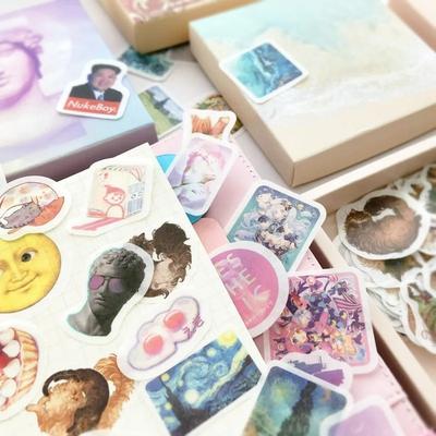 200 Pcs Starry Sky Vaporwave Journal Decorative Stickers Scrapbooking Stick Label Diary Album Stationery Retro Girl Pet Sticker