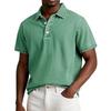 Men's Summer Solid Color Vintage Button Lapel Short Sleeve Shirt Tops