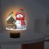 Acryl Dubbelzijdig Kerst Sneeuwpop Multifunctionele Diamant Nachtlamp Diamant Schilderen Nachtlampje Diamant Kunst Licht Ornamenten