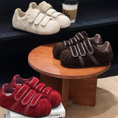 Ugly Cute Velcro Bread Shoes 2025 Early Autumn New Retro Platform Niche Design Versatile Casual Sports Shoes