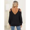 Women's Deep V Off Shoulder Loose Slouchy Knit Pullover Sweater, Fall Winter  Basic Top for Ladies