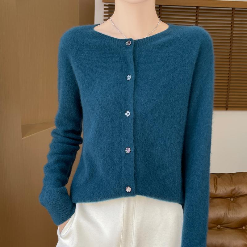 Qinghe Cashmere Women's 30% Cashmere Cardigan - Soft & Warm Wool Blend Sweater