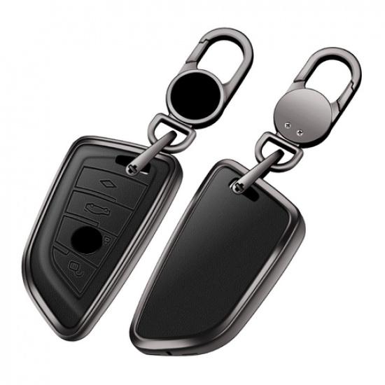 Zinc Alloy Leather Car Key Case Cover For BMW 1 2 3 4 5 6 7 X1 X2 X3 X4 X5 X6 X7