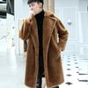 Winter New Thickened Sheep Shearing Men's Long Trench Coat Over the Knee To Keep Warm Imitation Fur Coat Wool Coat