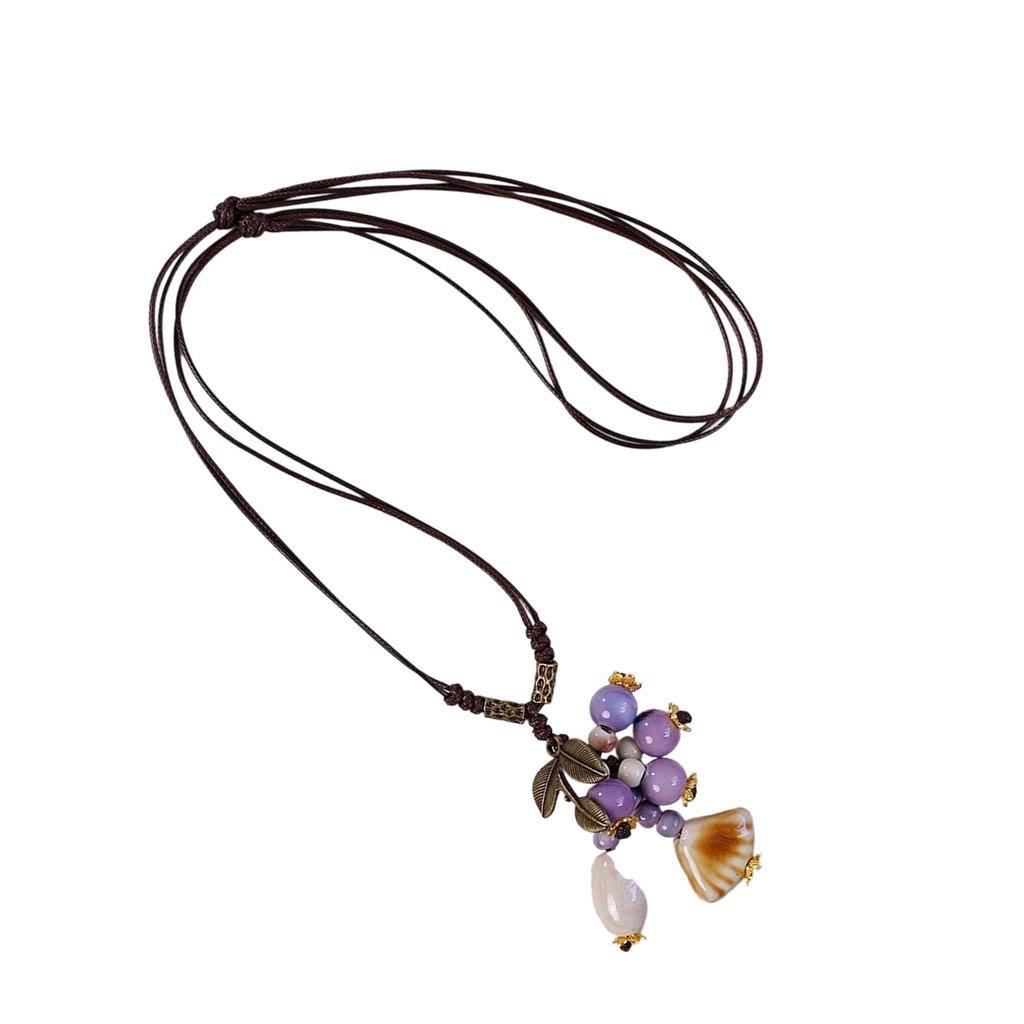 Handmade Ceramic Leaf Necklace Unique Designs Portable Jewelry With Adjustable Chain for Trendy Women Casual Wear