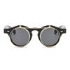 Round Outdoor Flip Up Lens Sunglasses Retro Steampunk Goggles Glasses Eyewear