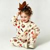 Warm Fleece Lined Baby Clothes Set Cute Round Neck Sweatshirt + Pant Kids Boy Girl Clothing