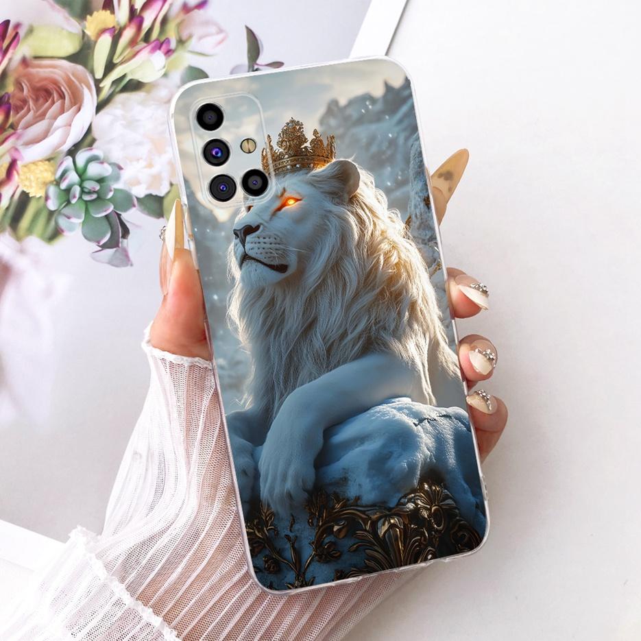 For Samsung Galaxy M31s Case SM-M317F Cute Lion Fashion Painted Cover Soft Silicone Case For Samsung M31s M 31 s GalaxyM31s Bags