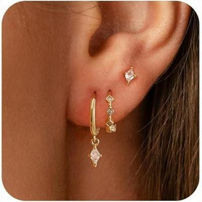 Exquisite Square Stud Earrings: Versatile Fashion Jewelry for Women