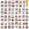 12 Sheets 12 Style PVC Stickers Heat Transfer Film for Window Decoration Santa Claus 140x140mm 1 sheet/style