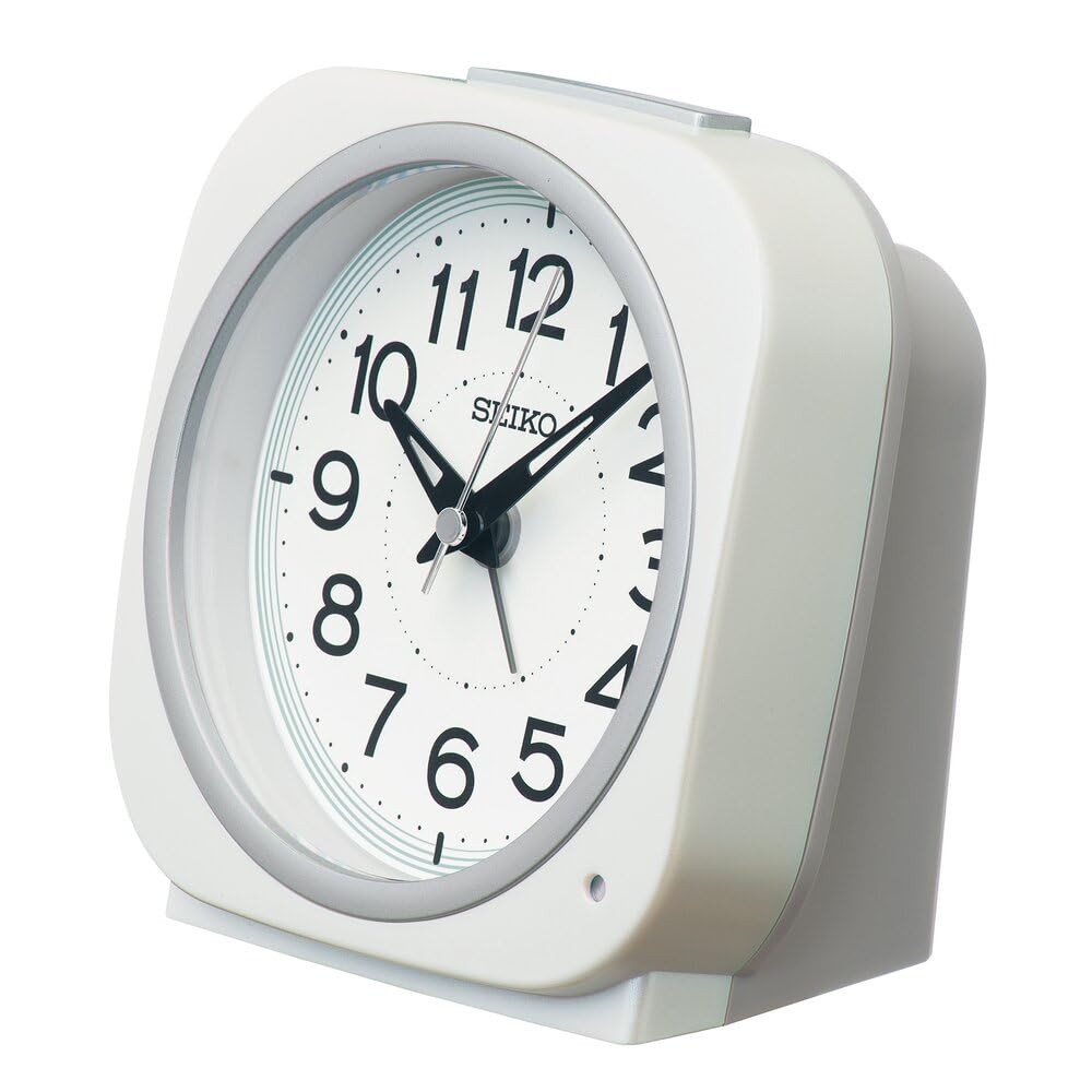 Seiko Clock Alarm Clock Table Clock Automatic Lighting Analog Visible At Night White Pearl 115 X 115 X 79mm KR519W