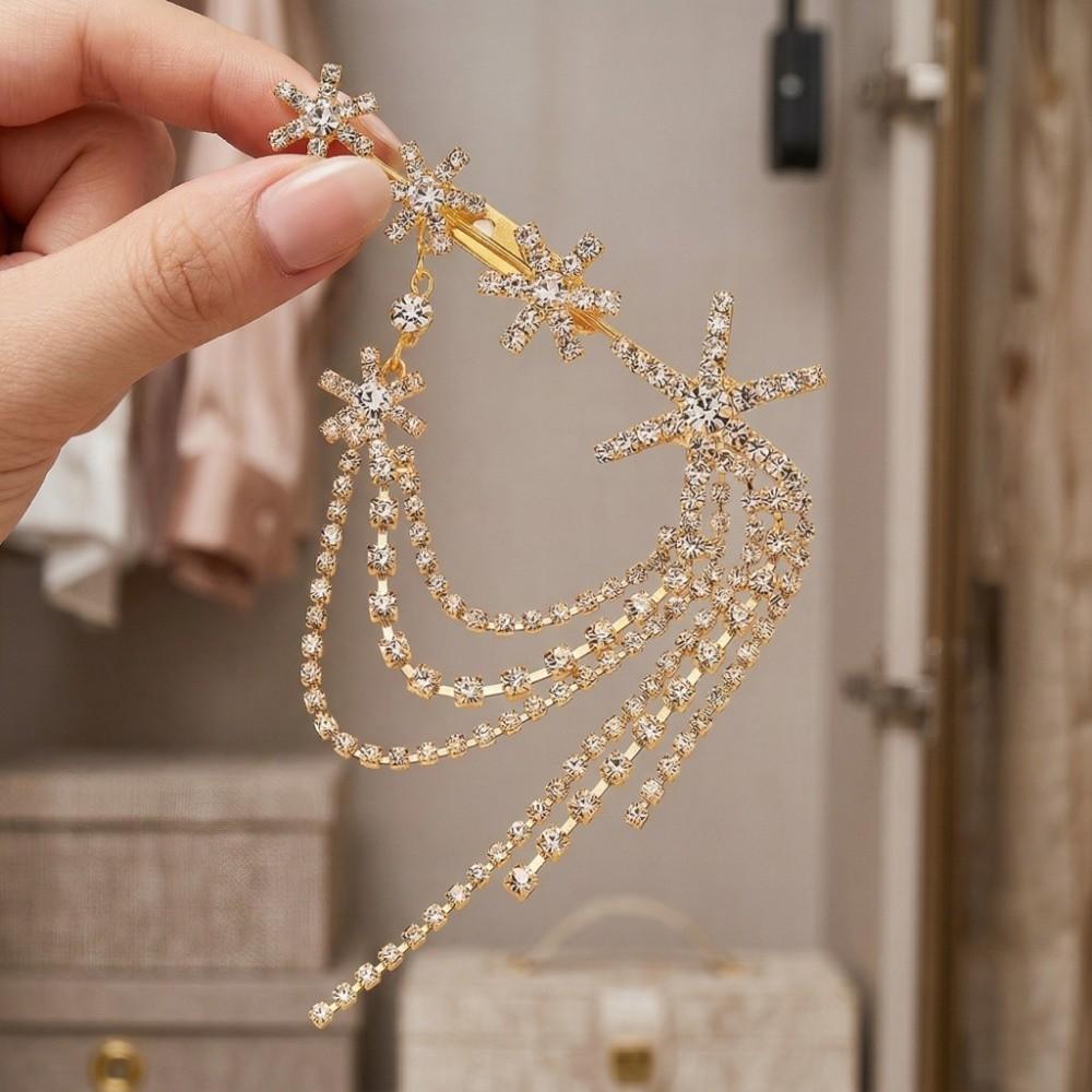 Light Luxury Star Tassel Brooch Clothes Accessories Light Luxury Broochs  Party Favors