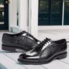 Men's Genuine Leather Dress Shoes Comfortable Python Pattern Formal Handmade Suitable for Dinner Parties And Weddings
