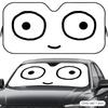 Cute Expression Sun Visor Reusable Aluminum Foil UV Protector Heat Five-Layer Insulation Windshield Sunshades