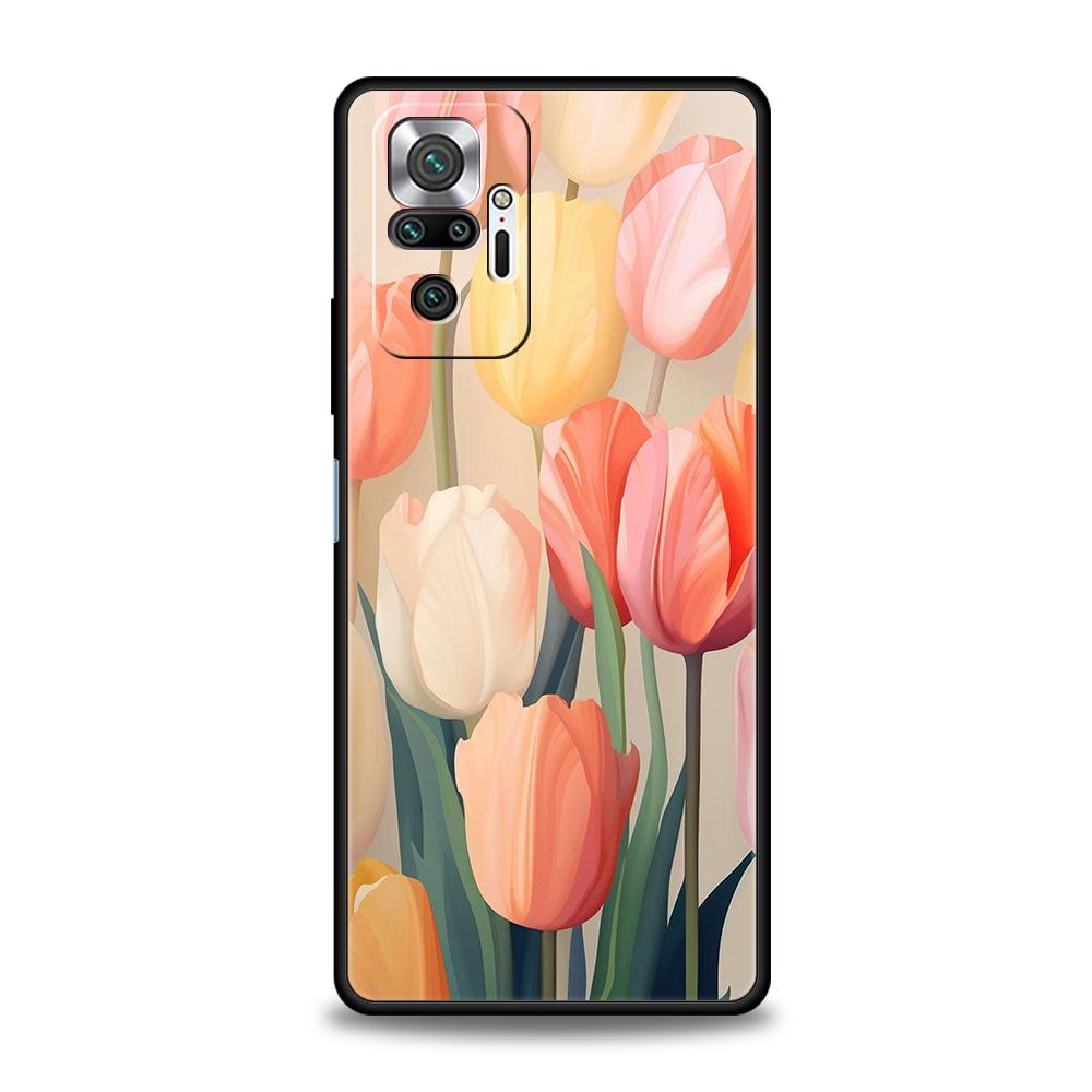 Tulip Phone Case Cover for Redmi 14C 10C Note 14 13 12 10 11 Pro Plus 7 8T K40 K50 Gaming Pro Plus 5G Soft Shell Fundas Capa Bag