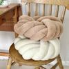 Modern Minimalist Round Throw Pillow With Handwoven Fabric For Sofa Decor