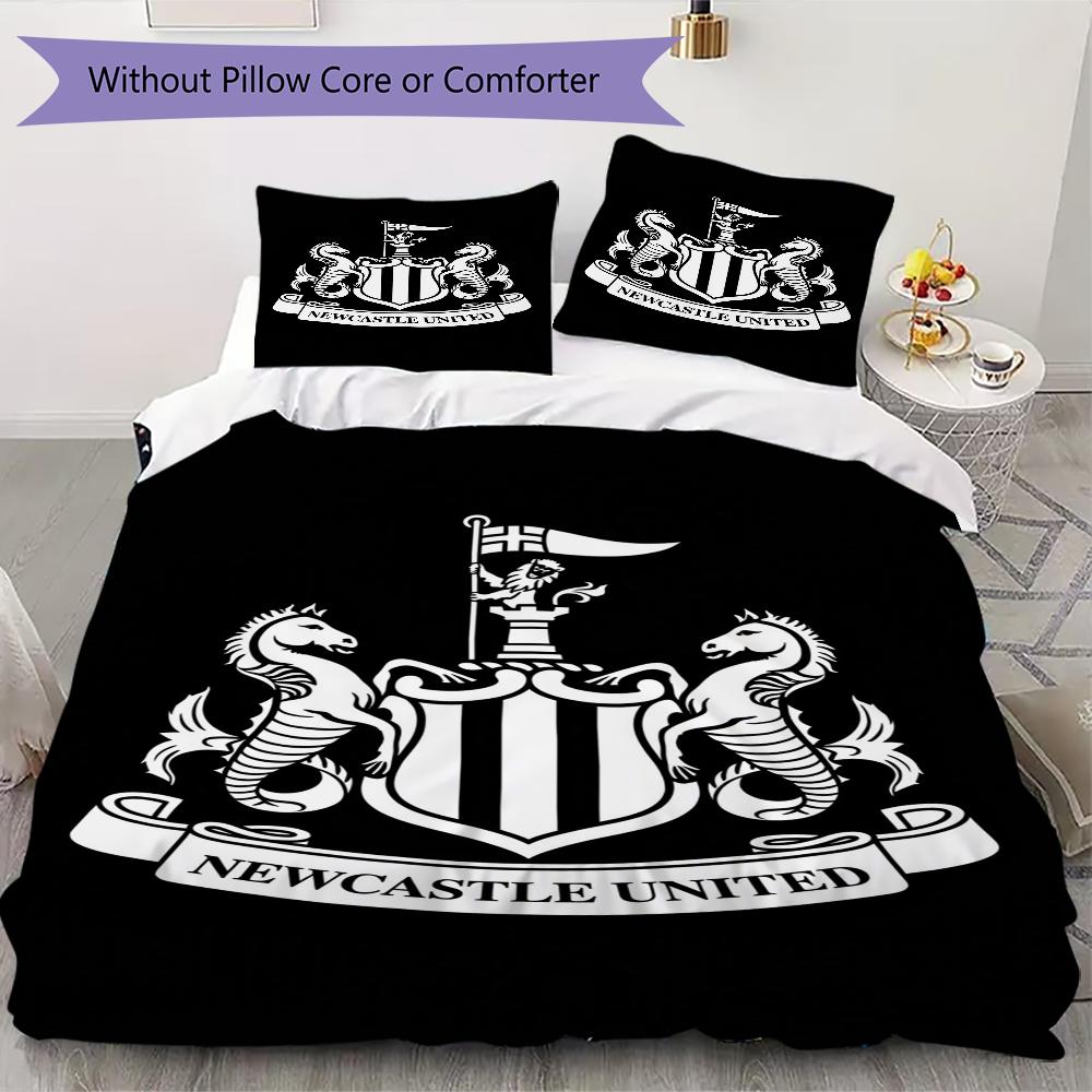 Newcastle United FC Rašto Patalynės Komplektas Antklodės Užvalkalas Pagalvės Užvalkalas Namų Dekoras Gimtadienio Dovana (1 * užvalkalas antklodei + 2 * užvalkalas pagalvei be užpildo)