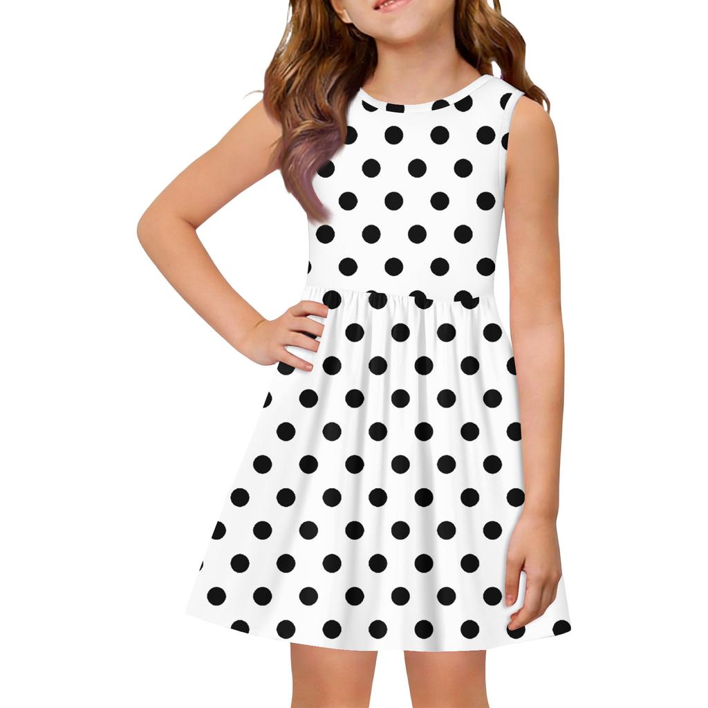 Dívčí letní princeznovské šaty - Šaty s áčkovou sukní a vestou