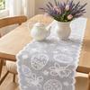 Easter Lace Table Runners, 72 Inch Spring Easter Eggs Table Runner, Easter Bunny Table Decorations for Home Dining Room, Easter Party Decorations and