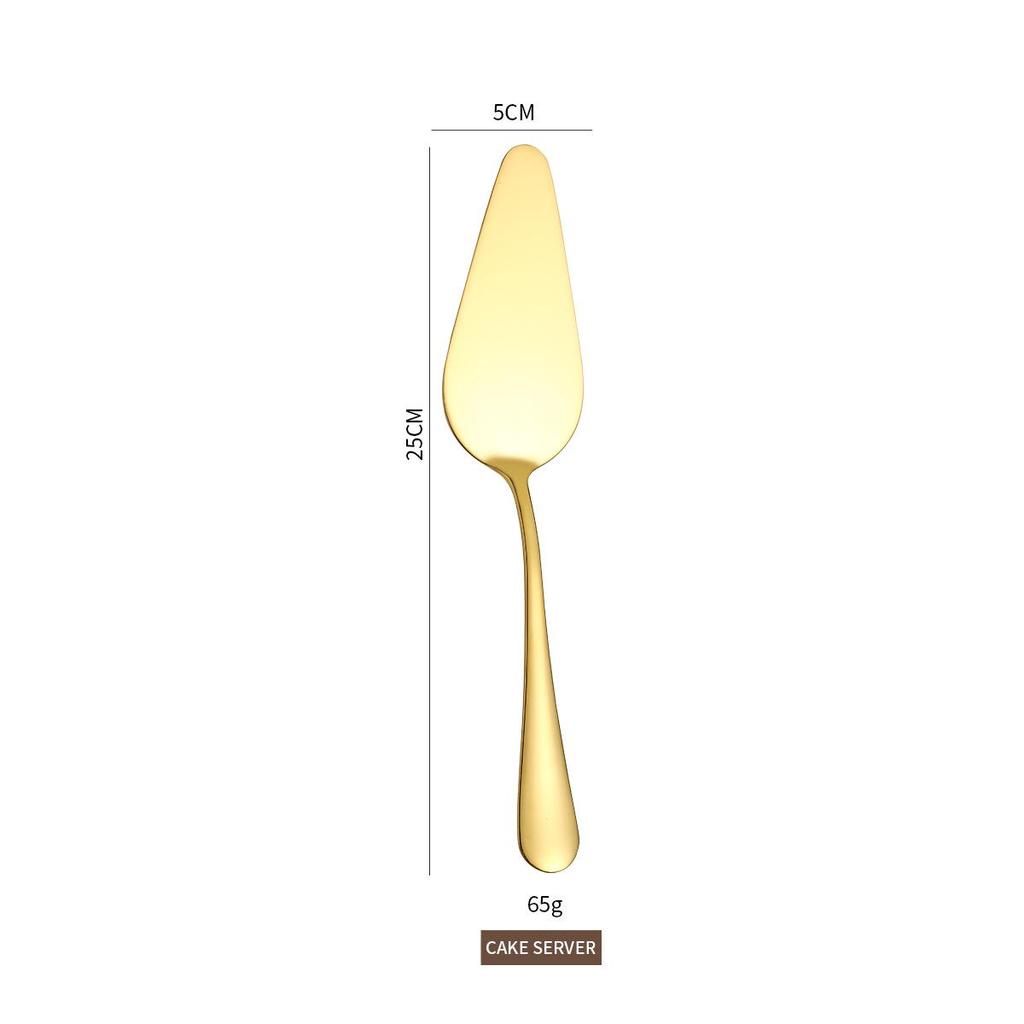 Stainless Steel Cutlery Pizza Cutter and Spatula Set for Weddings, Birthdays, and Parties
