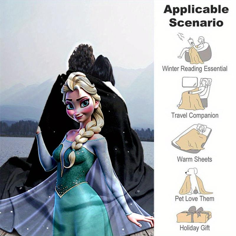1pc. Cartoon Elsa Blanket, Seasonal Universal, Home Decoration, Throw Blanket, Cartoon Bedding, Soft Flannel Throw Blanket, Versatile & Cozy