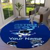 ASTRO BOT Custom Name Round Area Rug,Carpet Rug for Living Room Bedroom Sofa Playroom Decor,Non-slip Floor Mat