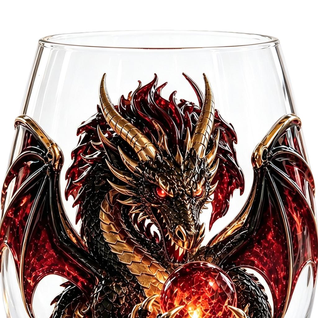 Fantasy Crystal Ball Whiskey Glass Mythic Dragon Glass Cup Sculpted Dragon Drinkware for Bar Decor Gifts