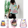 Stylish And Adorable Cartoon School Backpack For Elementary Students In Pink And Mint Green