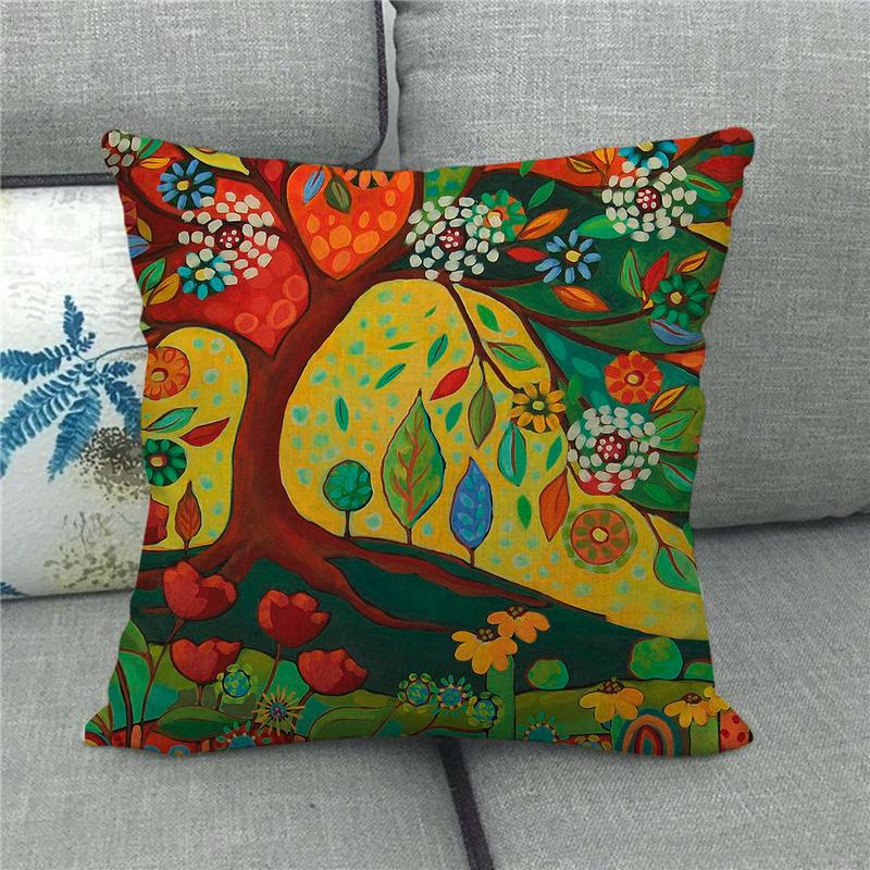 Pumpkin Plant Watercolor Painting Digital Printing Short Plush Pillow Covers For Car Sofa Office Cushion Cover Home Goods