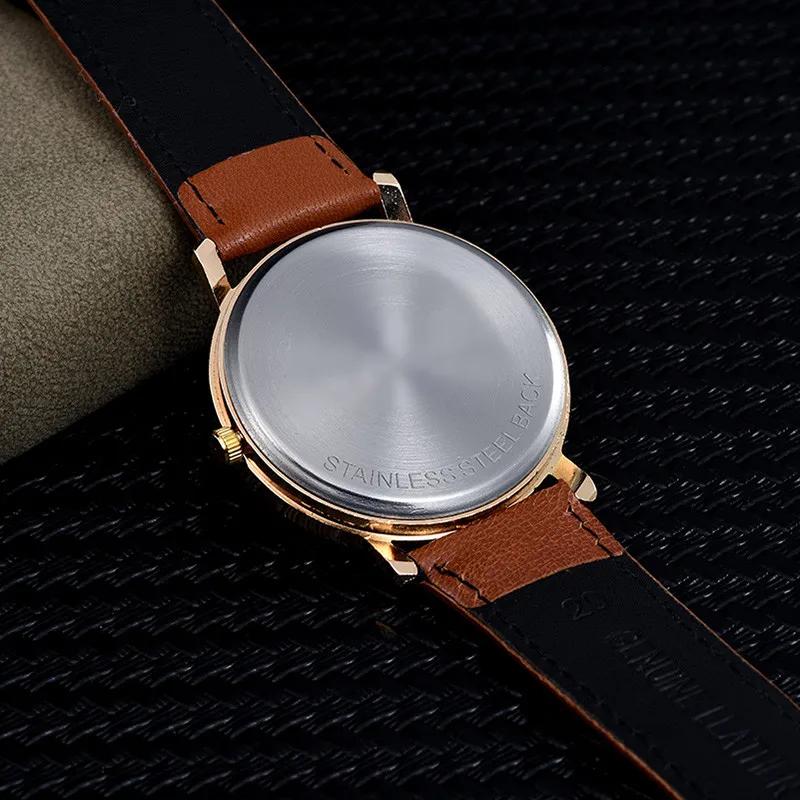 Creative Painting Design Women's Watches Simple Three-pin Leather Strap The Starry Night Ladies Casual Watch Gift For Women Men
