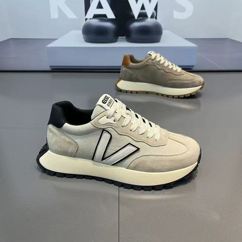 Men's Shoes 2025 Spring New Men's Platform Shoes Casual Shoes Trendy Shoes Men's Lace-up Sports Shoes Low-top Board Shoes Korean Version