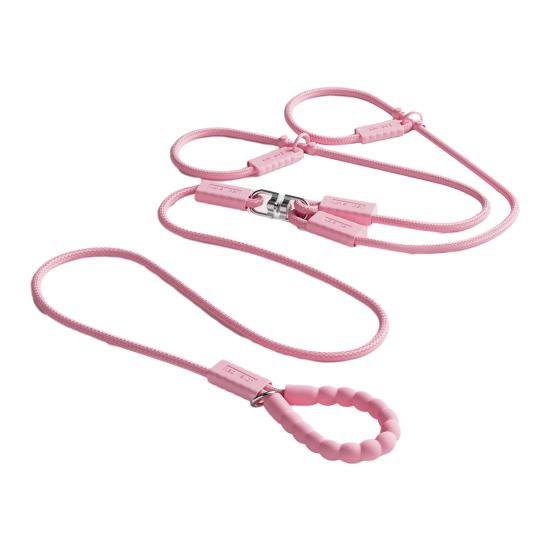 Double-ended P Chain Dog Leash Non-Slip Handle High-Density Nylon Braided Rope Adjustable Length Y-Shaped Pet Leash
