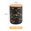 Modern Gold Plated Marbled Ceramic Jar with Wood Lid Kitchen Spice Grain Tank Candy Nut Tank Sealed Storage Jar Gift Home Decor